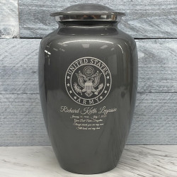 Customer Gallery - Army Cremation Urn - Gunmetal Gray