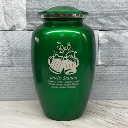 Customer Gallery - Beer Cremation Urn - Shamrock Green