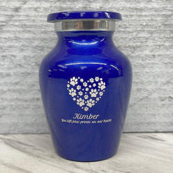 Customer Gallery - Keepsake Pawprint Heart Pet Cremation Urn - Midnight Blue