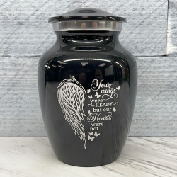 Customer Gallery - Your Wings Were Ready Sharing Urn - Jet Black