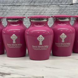 Customer Gallery - Celtic Cross Keepsake Urn - Rose Pink