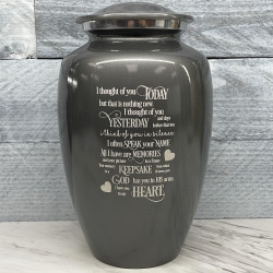 Customer Gallery - I Thought Of You Today Cremation Urn - Gunmetal Gray