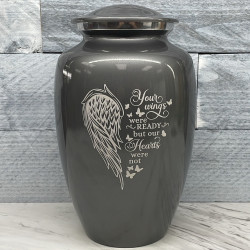 Customer Gallery - Your Wings Were Ready Cremation Urn - Gunmetal Gray