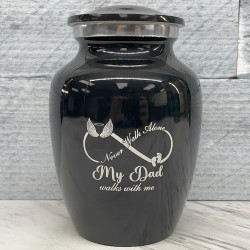 Customer Gallery - My Dad Walks With Me Sharing Urn - Jet Black