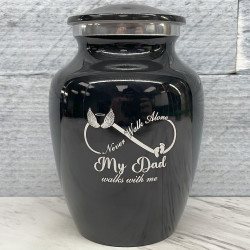 Customer Gallery - My Dad Walks With Me Sharing Urn - Jet Black
