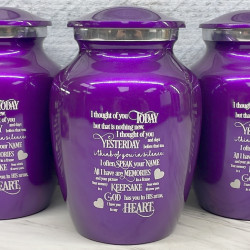 Customer Gallery - I Thought Of You Today Sharing Urn - Purple Luster