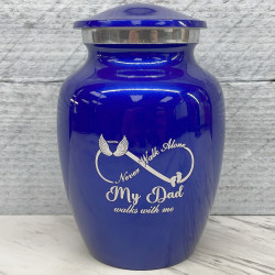 Customer Gallery - My Dad Walks With Me Sharing Urn - Midnight Blue