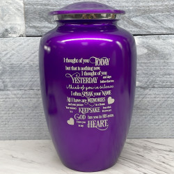 Customer Gallery - I Thought Of You Today Cremation Urn - Purple Luster