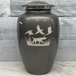 Customer Gallery - Hunting Dog Cremation Urn - Gunmetal Gray