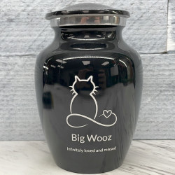 Customer Gallery - Small Infinite Love Cat Cremation Urn - Jet Black