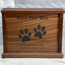 Customer Gallery - Paw Prints Pet Cremation Urn - Signature Walnut