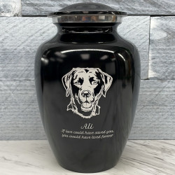 Customer Gallery - Large Black Lab Pet Cremation Urn - Jet Black