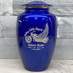 Customer Gallery - Riding with Angels Motorcycle Cremation Urn - Midnight Blue
