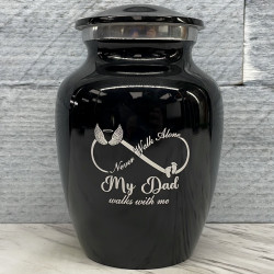 Customer Gallery - My Dad Walks With Me Sharing Urn - Jet Black