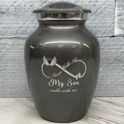 Customer Gallery - My Son Walks With Me Sharing Urn - Gunmetal Gray