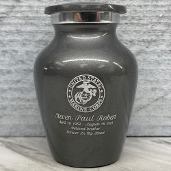 Customer Gallery - Marine Corps Keepsake Urn - Gunmetal Gray