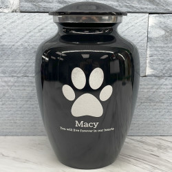 Customer Gallery - Large Pawprint Pet Cremation Urn - Jet Black