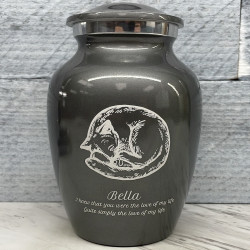 Customer Gallery - Dreaming Kitten Pet Cremation Urn - Gunmetal Gray