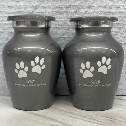 Customer Gallery - Keepsake Pawprints Heart Pet Cremation Urn - Gunmetal Gray