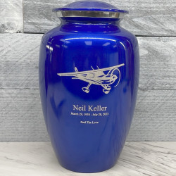 Customer Gallery - Airplane Cremation Urn - Midnight Blue