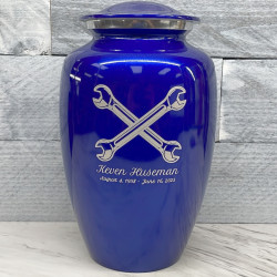 Customer Gallery - Mechanic Wrench Cremation Urn - Midnight Blue