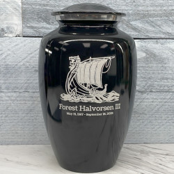 Customer Gallery - Viking Ship Cremation Urn - Jet Black