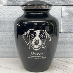 Customer Gallery - Large Brittany Spaniel Pet Cremation Urn - Jet Black