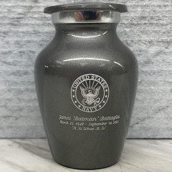 Customer Gallery - Navy Keepsake Urn - Gunmetal Gray