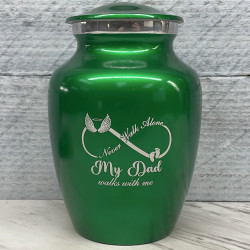 Customer Gallery - My Dad Walks With Me Sharing Urn - Shamrock Green