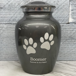 Customer Gallery - Small Pawprints Pet Cremation Urn - Gunmetal Gray