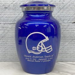Customer Gallery - Football Helmet Sharing Urn - Midnight Blue