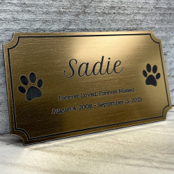 Customer Gallery - DIY Pet Cremation Urn Plate - Brushed Gold - 4" w x 2.25" h