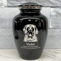 Customer Gallery - Large English Mastiff Pet Cremation Urn - Jet Black