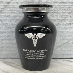 Customer Gallery - Caduceus Keepsake Urn - Jet Black