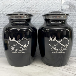 Customer Gallery - My Dad Walks With Me Sharing Urn - Jet Black