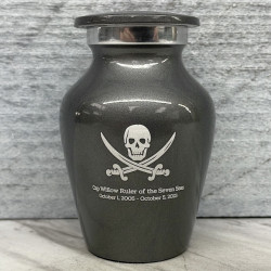 Customer Gallery - Pirate Skull Keepsake Urn - Gunmetal Gray