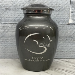 Customer Gallery - Sleeping Cat Cremation Urn - Gunmetal Gray