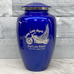 Customer Gallery - Riding with Angels Motorcycle Cremation Urn - Midnight Blue