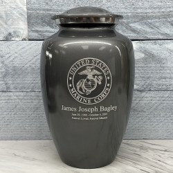Customer Gallery - Marine Corps Cremation Urn - Gunmetal Gray