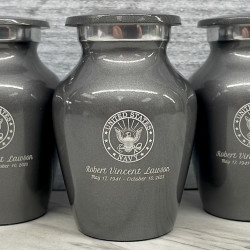 Customer Gallery - Navy Keepsake Urn - Gunmetal Gray