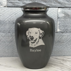 Customer Gallery - Large Yellow Lab Dog Cremation Urn - Gunmetal Gray