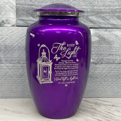 Customer Gallery - Keep the Light On Cremation Urn - Purple Luster