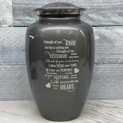 Customer Gallery - I Thought Of You Today Cremation Urn - Gunmetal Gray