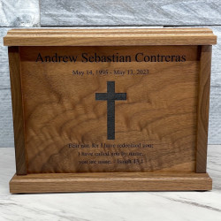 Customer Gallery - Cross Cremation Urn - Signature Walnut
