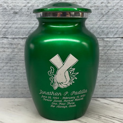 Customer Gallery - Marijuana Holding Hands Sharing Urn - Shamrock Green