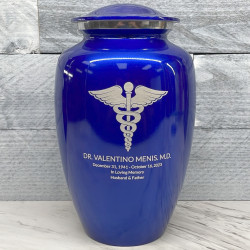 Customer Gallery - Caduceus Cremation Urn - Midnight Blue
