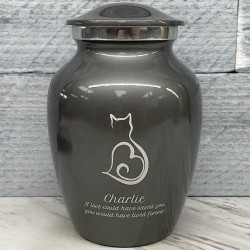 Customer Gallery - Cat Silhouette Cremation Urn - Gunmetal Gray