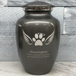 Customer Gallery - Large Angel Wings Pet Cremation Urn - Gunmetal Gray