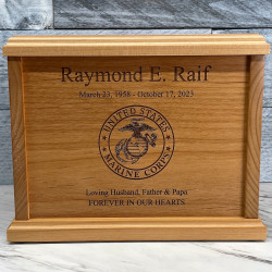 Customer Gallery - Marine Corps Cremation Urn - Signature Alder
