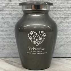 Customer Gallery - Keepsake Pawprint Heart Pet Cremation Urn - Gunmetal Gray